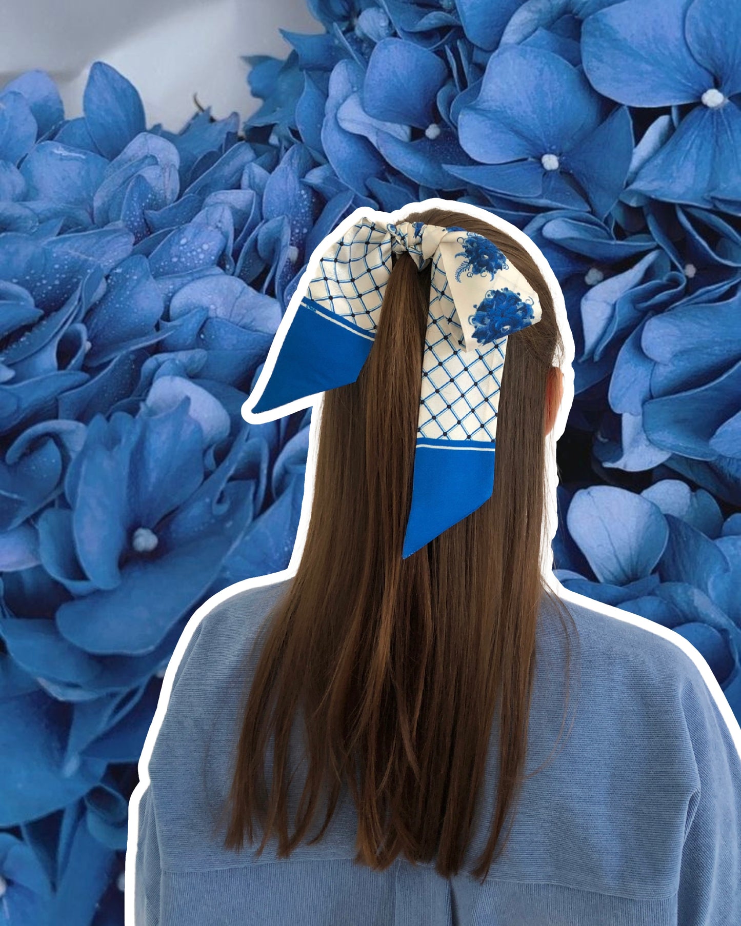 Silk Twill Scarf "Bouquet"