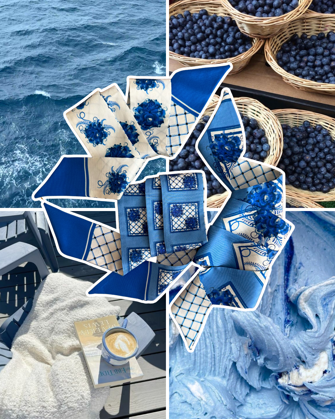 Silk Twill Set “Fragments of Blue”