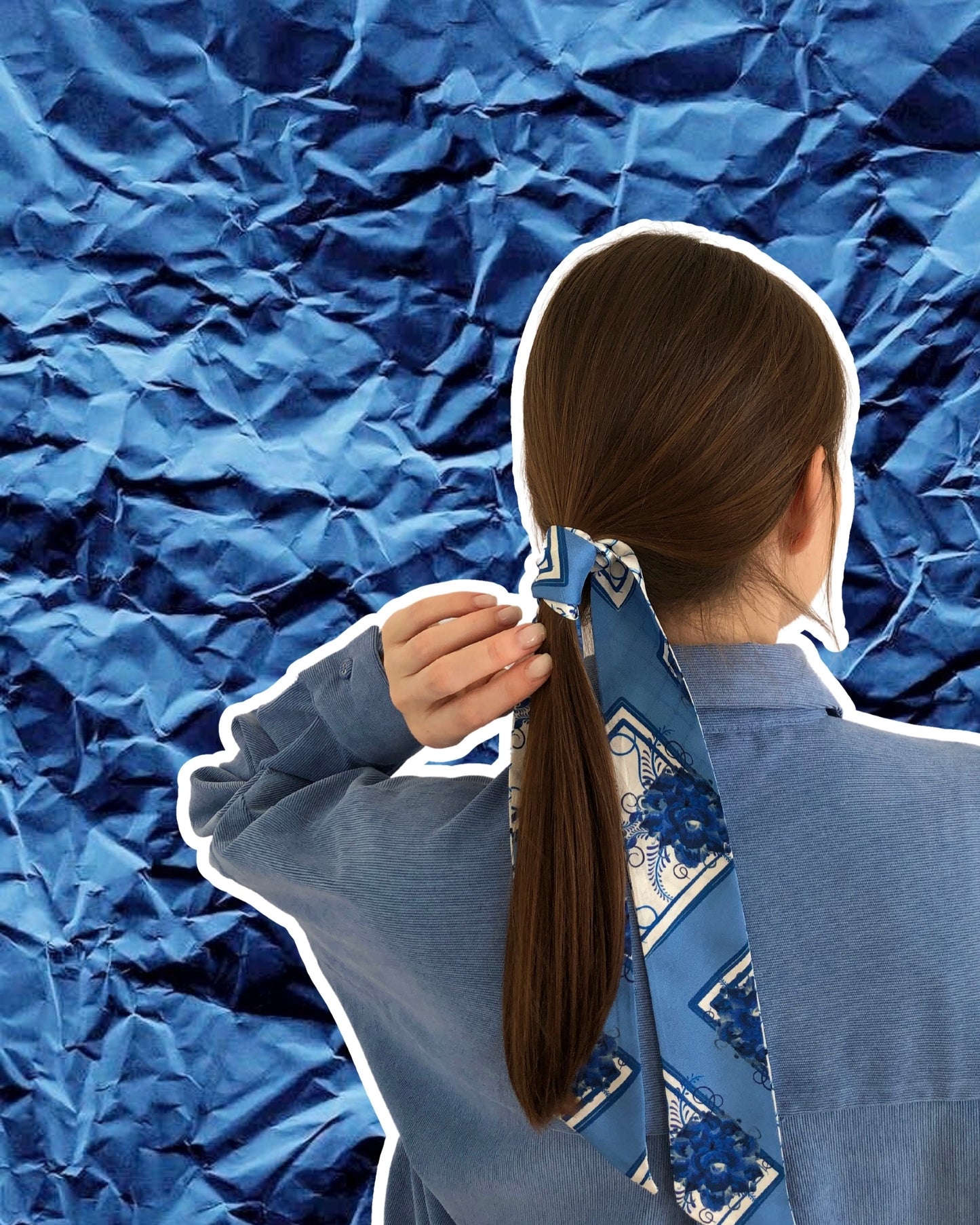 Silk Twill Set “Fragments of Blue”