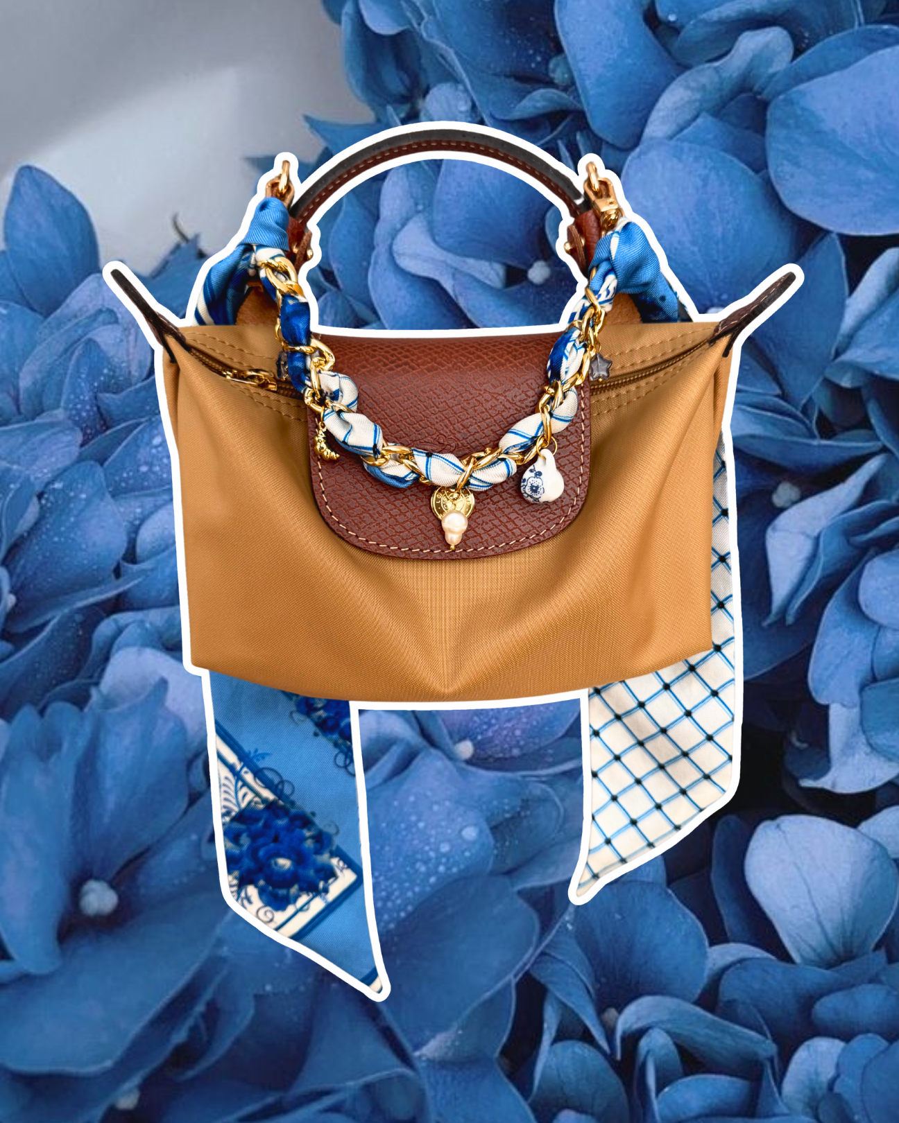 Silk Bag Charm with Chain & Charms — Limited Edition
